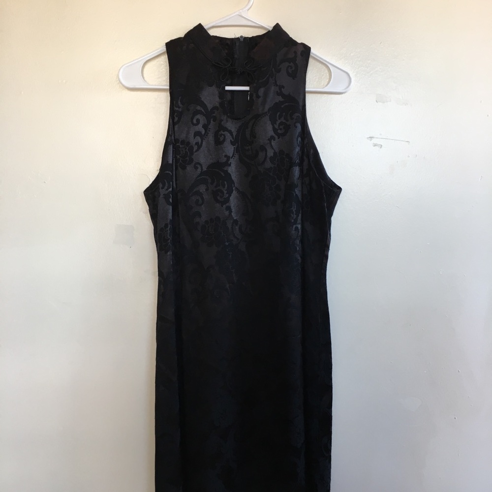 Vintage Roberta black high neck mini dress